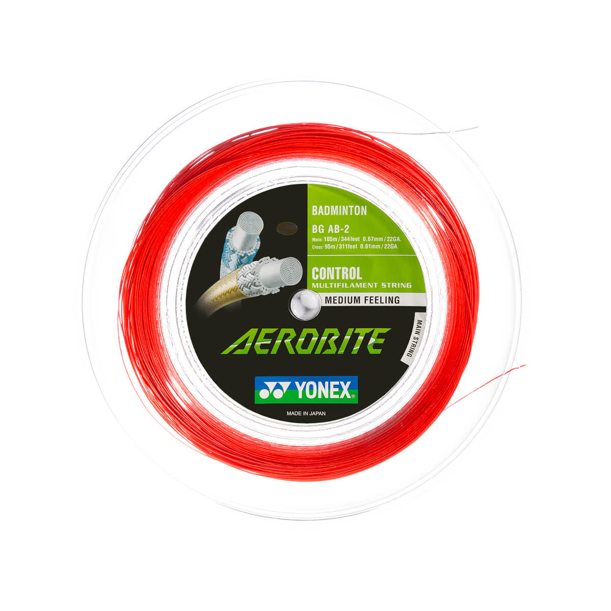 YONEX Aerobite Weiß/Rot 200m - Bash Badminton-Shop